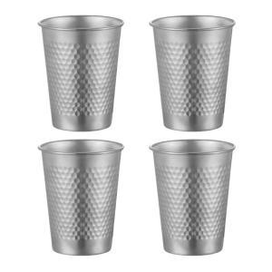 Pack Of 4 Drinking Cups Stainless Steel Kids Cups Durable Metal Drinking Glasses For Camping And Everyday Use