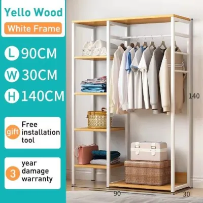 Multifunctional Metal Wardrobe Clothes Hanging Organizer Wardrobe Cabinet Storage Powder Coated