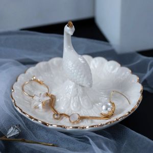 Tray Aksesoris Jewelry Tempat Perhiasan Accessories Ceramic Baki Hiasan /Nampan Penyimpanan Perhiasan Burung Merak
