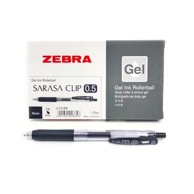 SGM - 12 Pcs / 1 Pack Pulpen Gel Clip SARASA Zebra Hitam/ Pen Gel Clip 0.5 JJ15-BK