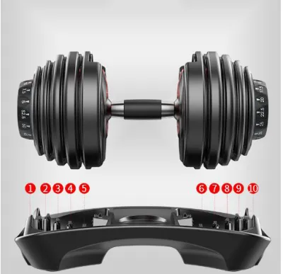 Tạ Tay Điều Chỉnh Khóa Số Tự Động 24kg (1 Bên) Chất Liệu Gang Nguyên Khối Cao Cấp