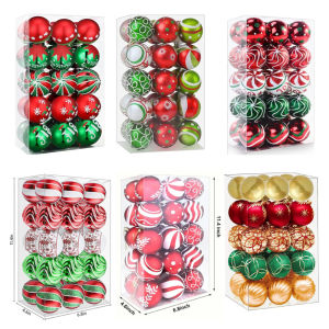 Popular 6CM30 hand-painted Christmas ball set decorative pendant Christmas tree plastic glitter ball