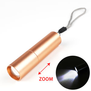Waterproof Mini LED Flashlight USB Rechargable Zoom Flashlight 3 Lighting Modes for Outdoor Camping