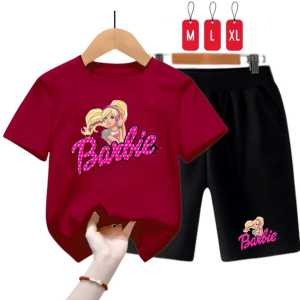 Setelan Kaos Anak Perempuan Barbie Headphone MLXL