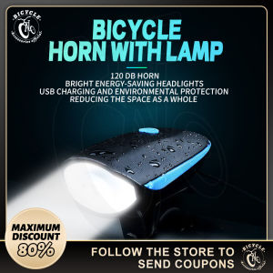 Multi-mode Bike Light with Horn Rechargeabl Waterproof Night Light for Mountain Bike Flashlight