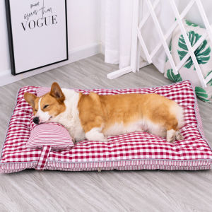 PetfitPro ที่นอนสัตว์เลี้ยง แบบซักได้ ทำความสะอาดง่าย นุ่มสบาย ที่นอนสัตว์เลี้ยงลายสก็อต