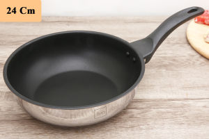 Chảo inox sâu lòng Fivestar chống dính Teflon không chứa PFOA 3 đáy sandwich tay cầm cách nhiệt dùng cho mọi loại bếp