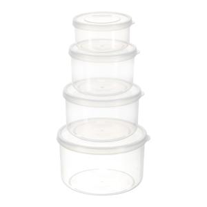 Inochi Hokkaido Round Food Container Set of 4 – 500ml to 2000ml – BPA-Free Antibacterial Microwave & Freezer Safe