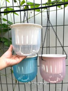 Bộ Chậu Treo 17x15cm Trồng Cây Thủy Canh Thuỷ Sinh Đã Gồm Rọ Và Dây Tiện Lợi Dễ Sử Dụng