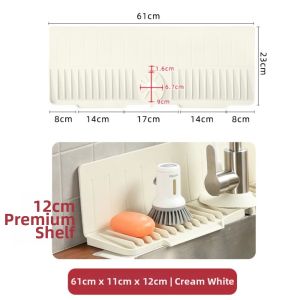 XIJIBAN Chống trượt Tấm lót thoát nước vòi nước Silicone 24 inch Thảm thoát nước Tấm chắn bắn 12cm Thảm lót bồn rửa chén Sử dụng tại nhà