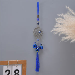 Blue Devils Eye Wind Chime Lucky Door Car Home Wall Hanging Accessories Metal Wind Chime Lucky Pendants Christmas Gift