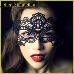 [Duola] หน้ากากลูกไม้สีดำเซ็กซี่สำหรับผู้หญิงหน้ากากสวมหน้ากากงานปาร์ตี้เจ้าหญิงชุดพรอมคอสเพลย์งานพรอมชุดไนท์คลับผ้าปิดตาครึ่งหน้า