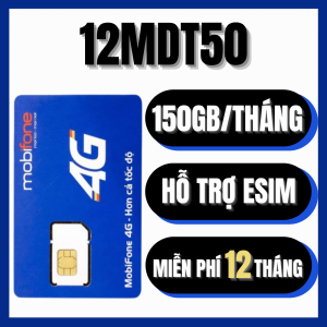 Sim 4G Trọn Gói 1 Năm Mobifone 12MDT50 / 12FD50 5Gb/NGÀY x 12 Tháng Thoái Mái Lượt Mạng Không Cần nạp Tiền hàng Tháng | FREESHIP - CHƯA KÍCH HOẠT
