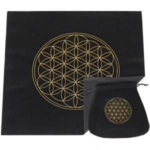 Multifunctional Tarot Tablecloth Flower of Life Altar Cloth Washable Constellations Divination Altar Cloth 49x49cm