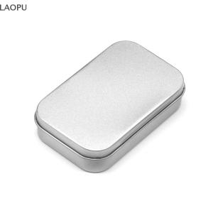 🎉【Low price】🎉LAOPU Metal Rectangular Empty Mini Tin Box Tinplate Push Candy Cases Bins Jar Hinged Containers Small Organizer Storage Box