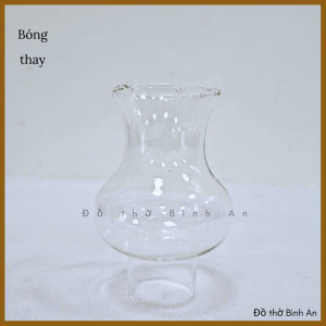 Đèn dầu Lưu ly đèn thờ Bầu Dứa pha lê - Tâm kinh bát nhã - Đồ thờ Bình An - Decor Phong thủy