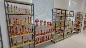 SXH  Colorful Lotus Candle Holder Candle Lamp Butter Lamp Glass Lamp Base Buddhist Supplies