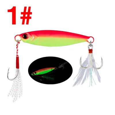 1Pc Sinking Lure 3D Eyes Jig Bait 7G/10G/15G/20G/30G Metal Casting Lure Luminous Fishing Lure With Sharp Hooks ﻿