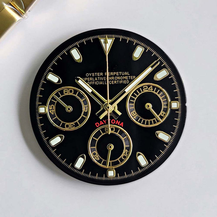 Watch Dial Green Luminous Three-eye Six-hands Modified Dial