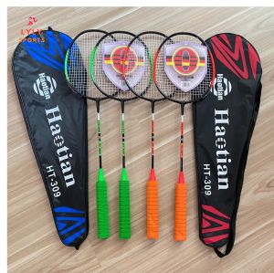 Cặp 2 vợt cầu lông giá rẻ tặng kèm cầu và túi đựng vợt chống sốc vợt đánh cầu cho học sinh - LYLYSPORTS