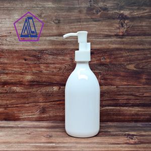 Botol Pump 300ml Scarlet Pet Putih / Botol Sabun Mandi 300 Ml Pump Luxury