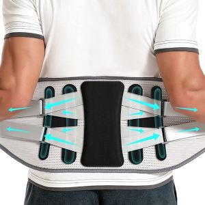Guoftstars Lumbar Support Belt Double Pull Breathable Back Brace Adjustable Waist Support for Lower Back Pain Relief Herniated Disc Sciatica for Men Women