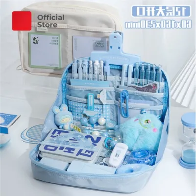 12 Layer Tas Tempat Pensil Case Pouch Anak Sekolah Transparan Kapasitas Besar Stationery Kantor A020