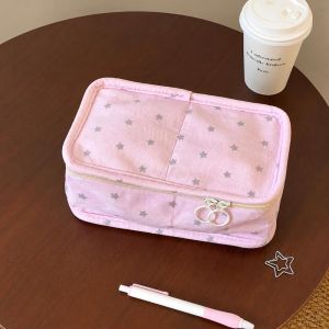 FWFHTP Cửa mở rộng Hộp đựng bút chì In hình ngôi sao Dung lượng lớn Túi đựng văn phòng phẩm Đa chức năng Túi đựng bút chì Quà tặng học sinh
