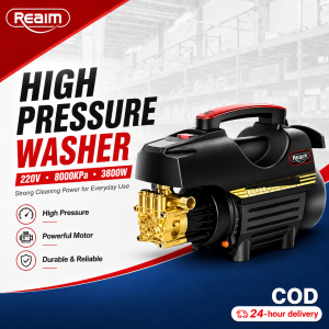 REAIM 8000KPA Heavy Duty High Pressure Washer 220V Portable Power Jet Cleaner Car Wash Machine for Home Garden Patio Floor Fence Outdoor Cleaning