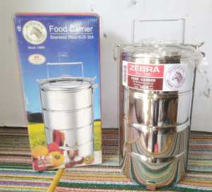 Rantang Stainless Steel 14cm X 4 / 16cm X 4 / ZEBRA Thailand / Stainless Steel