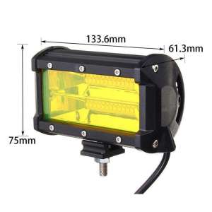 HOL 7 inch 60W 14 inch 120w Yellow Lens LED Work Light Bar Offroad Fog Driving Lamp Car 4WD Truck Lamp