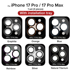 (SG) LionShield iPhone 17 Pro Max / 17 Pro / 17 / 17e / 17 Air / 16 Pro Max/16 Pro/16 Plus/16/15/14/13/12/11 Camera Protector Lens Cover - Tempered Glass Aluminum Alloy
