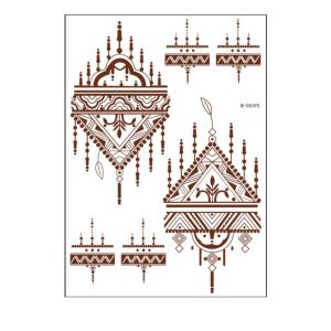 HARMU สำหรับผู้หญิง ดีไอวาย สำหรับผู้ชาย มือสำหรับเด็ก งูผีเสื้อ ลายสักลูกไม้ สติกเกอร์สีน้ำตาลเฮรา อินเดียดอกไม้ อุปกรณ์จัดงานแต่งงาน สติ๊กเกอร์ติดผ่านน้ำ สติกเกอร์ศิลปะร่างกาย รอยสักแบบชั่วคราว สติกเกอร์แทททูเฮนน่า