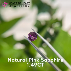 Natural Gemstone Pink Sapphire 1.49CT Round Mix cut Violetish Pink from Sri Lanka