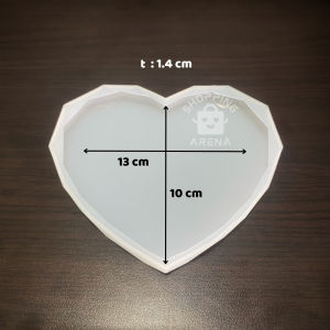 Cetakan Resin Diamond Coaster Bentuk Bulat Hati Bahan Silicone DIY Hiasan Tatakan Love Heart Circle Round Pinggiran Permata Berlian Alas Lepak Lepek Gelas Meja Silikon Karet Lentur Elastis Craft Kerajinan Prakarya Murah Mold Shape Shopping Arena Malang