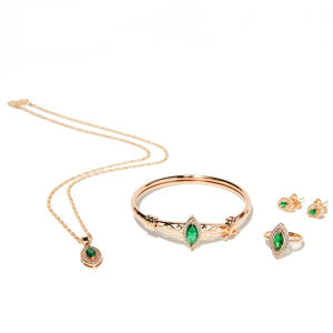 Y024 【COD】 Set Perhiasan Kalung Dan Anting Aksen Berlian Imitasi Untuk Wanita Set Gelang Cincin Titanium