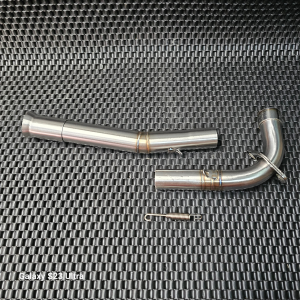 Cổ pô inox 304 - 2 khúc form thòng V2 - size 28 - 32 mm dành cho Wave 100/110 - Dream - Cub nhập khẩu Thái lan.