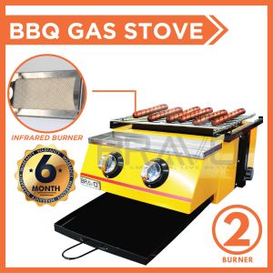 BRAVO Gas 2 *SHORT SIZE* BBQ Gas Stove BBQ Stove Gas BBQ Grill Gas Stove Dapur Bakar Lokcing Pembakar Ikan Gas Pembakar Lokcing Pembakar Satay Gas Pembakar bbq Gas