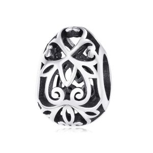 BAMOER Easter Series 925 Sterling Silver Opened Box Egg Pendant Charm for Women Original Charm Bracelet Necklace SCC1465