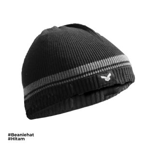 Tayma Peci Rajut Beani Hat Kupluk Premium Cotton Knitted Full Katun Nyaman Melar Fleksibel Hitam