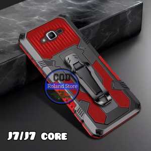 Casing Hp Untuk Samsung Galaxy J7/J7 Core Soft Case Kickstand Armor Belt Clip Terbaru