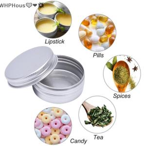 WP💓💛💖 fuchun 5Pcs Aluminum Mini Round Tin Metal Container Bottles Storage Jar Screw Lids Box
