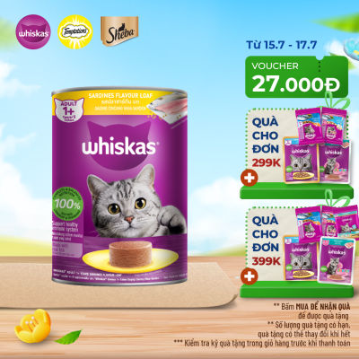 Thức Ăn Cho Mèo Trưởng Thành Dạng Pate WHISKAS 400G (1 Lon)