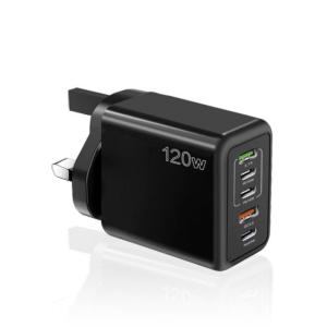 120W Fast Chargers USB C Multiple Port PD Quick Charging 3.0 Wall Phone Adapter for Devices