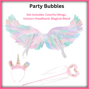 Rainbow Fairy Wings Headband Magic Wand Sets Girls Unicorn Party Angel Wings Costume Accessories Birthday