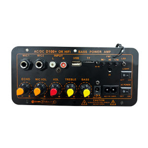 100-300W Ampli Full Bass Subwoofer D100 HiFi Bluetooth Digital Rumah Mobil Audio Power Super Stereo Bass Bluetooth Amplifier AC 220V DC 12V 24V Daya Amplifier Otomatis FM High-Fidelity Bass Power Dual USB TF Remote Control