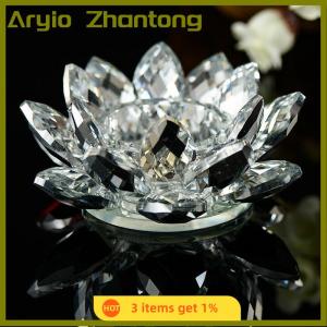 Aryio 60mm Quartz Lotus Flower Crafts Fengshui Ornaments Figurines Home Wedding Party Decor Gifts Souvenir Lucky Lotus Ornament