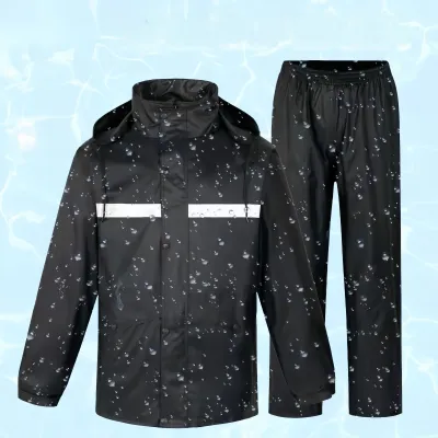 Raincoat Set Motorcycle Rider Upgraded Waterproof Thick Jacket And Pants Split Set Raincoat With Reflector Rainsuit Raincoat