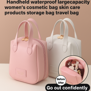 Girls Heart Large Capacity Waterproof Portable Handheld Organizer Bag Skin Care Cosmetics Bag
