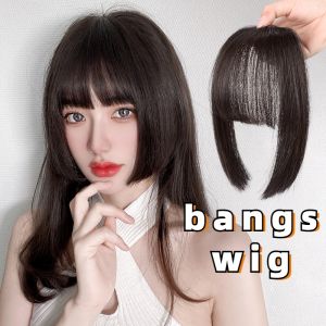 Bangs wig Brown wig clip sideburns bangs Ji hairstyle girls sweet cute loli wig cosplay short straight hair